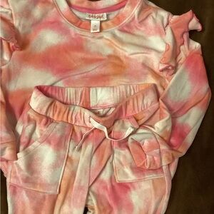 Cat & Jack Pink and Orange Tie-Dye Set